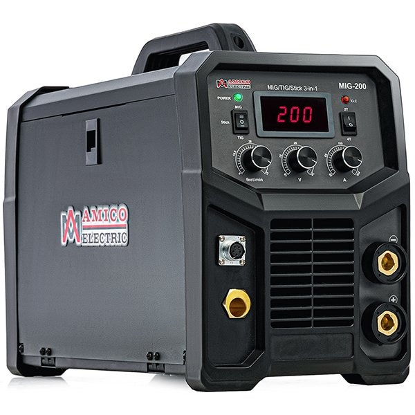 Amico Electric 200A MIG Flux-Cored TIG Stick Multi-Process Welder, 100~250V Voltage, Compatible Spool Gun SPG15250 MIG-200 - main